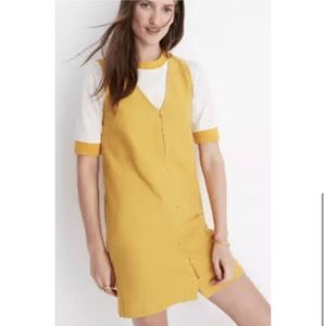 Yellow button down tank dress